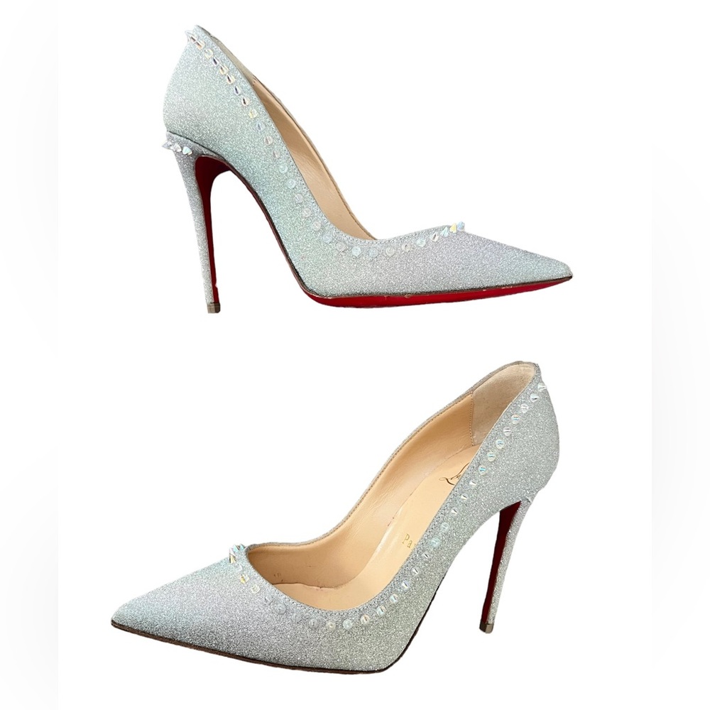Christian Louboutin Anjalina 100 Glitter Sunset Heels Pumps Size 5.5